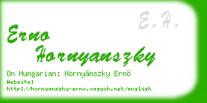erno hornyanszky business card